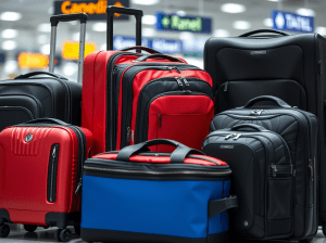 Several luggage bags at airport